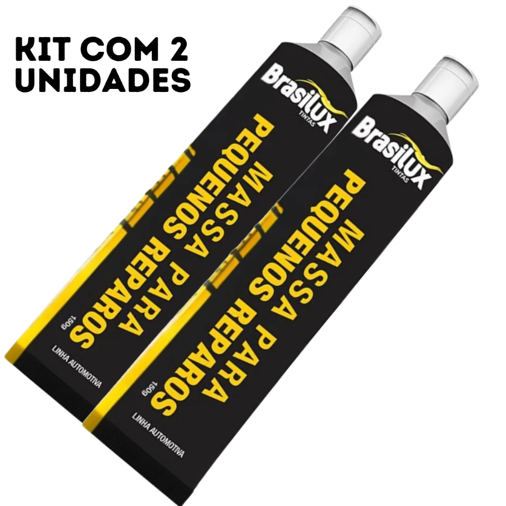 Massa Pequenos Reparos Automotiva 150g Profissional Brasilux - Kit com 2 Unidades em Oferta na Shopee
