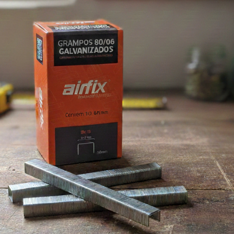 Grampo 80/06 Airfix cx 10.000 grampos tapeceiro para Grampeador pneumático - Quantidades Variadas em Oferta na Shopee