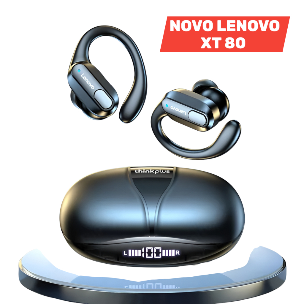 Fone de Ouvido Lenovo XT80 TWS Bluetooth 5.3HiFi -Esportivo, À Prova D’Água e -Cancelamento de Ruído em Oferta na Shopee