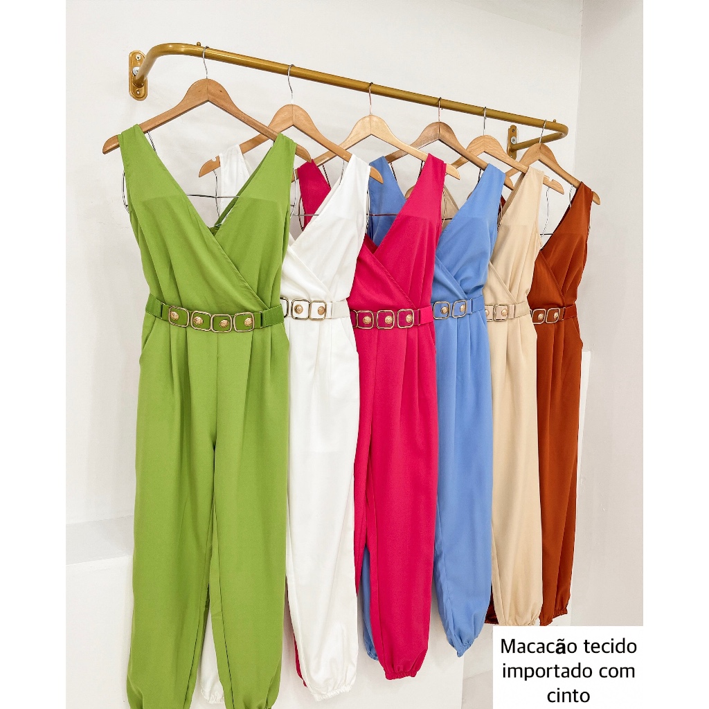 Macacão Alfaiataria, macacão importado com cinto