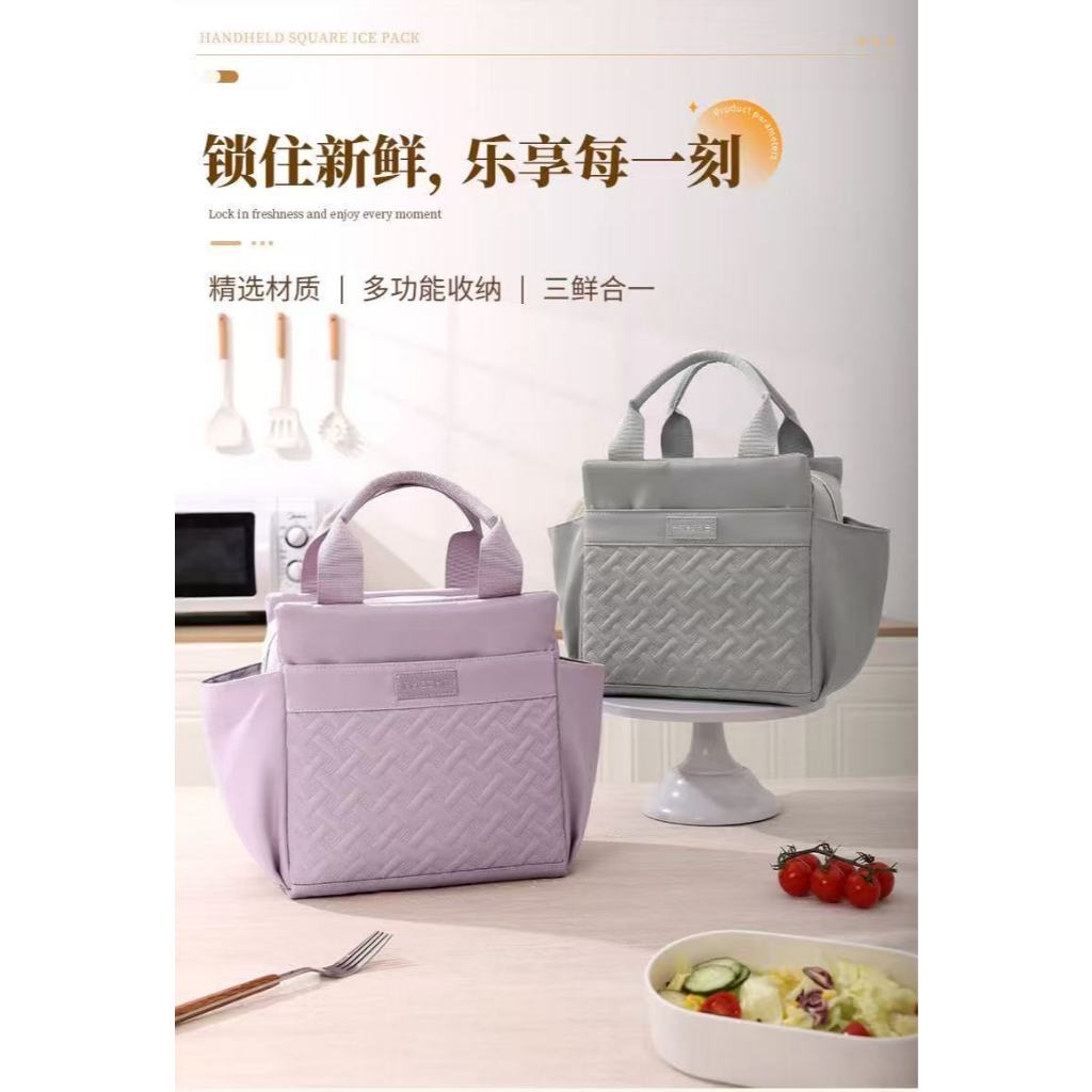 Bolsa Térmica Lancheira Com 2 Compartimentos Laterais+ Parte Interna Academia Fitness Praia Isolamento Térmico