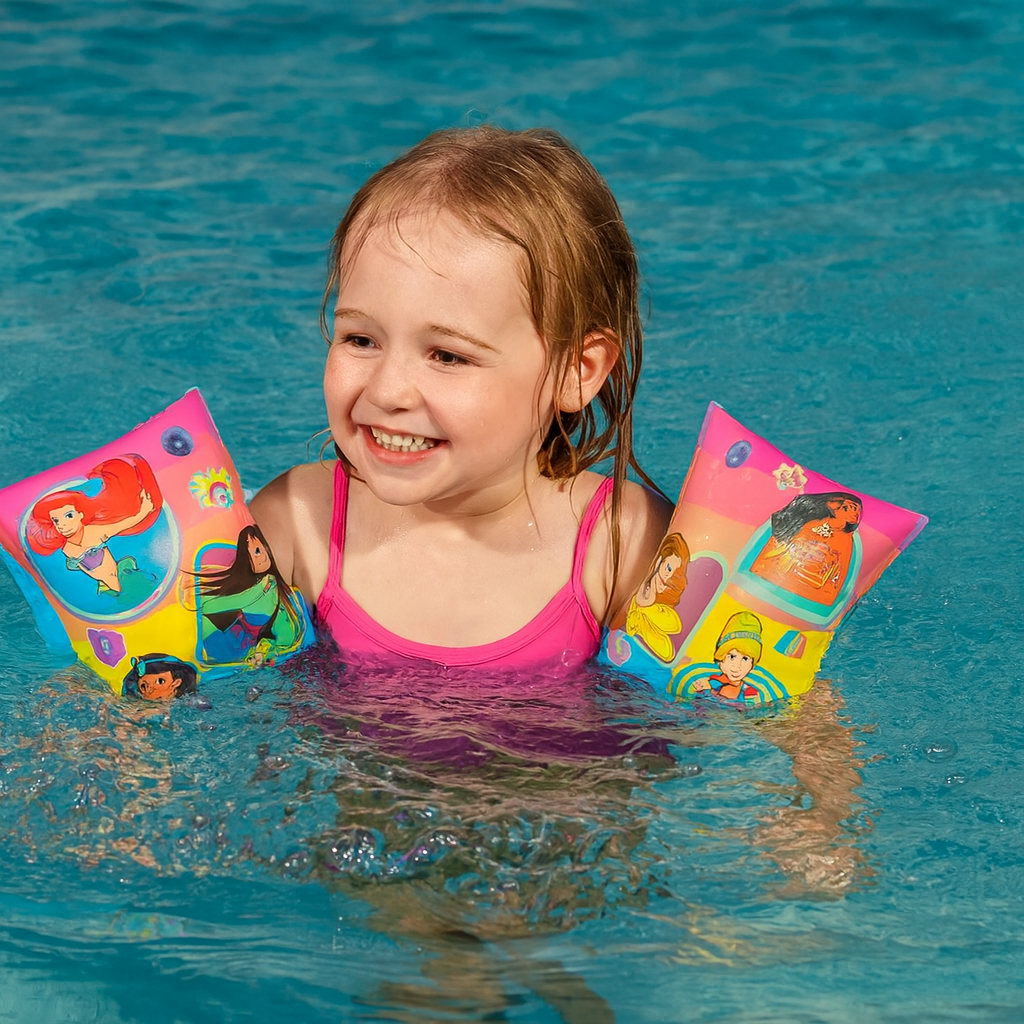 Boia De Braço Inflável Infantil Princesa Mor 3 A 6 Anos Criança Menina Boiar Flutuar Piscina Praia
