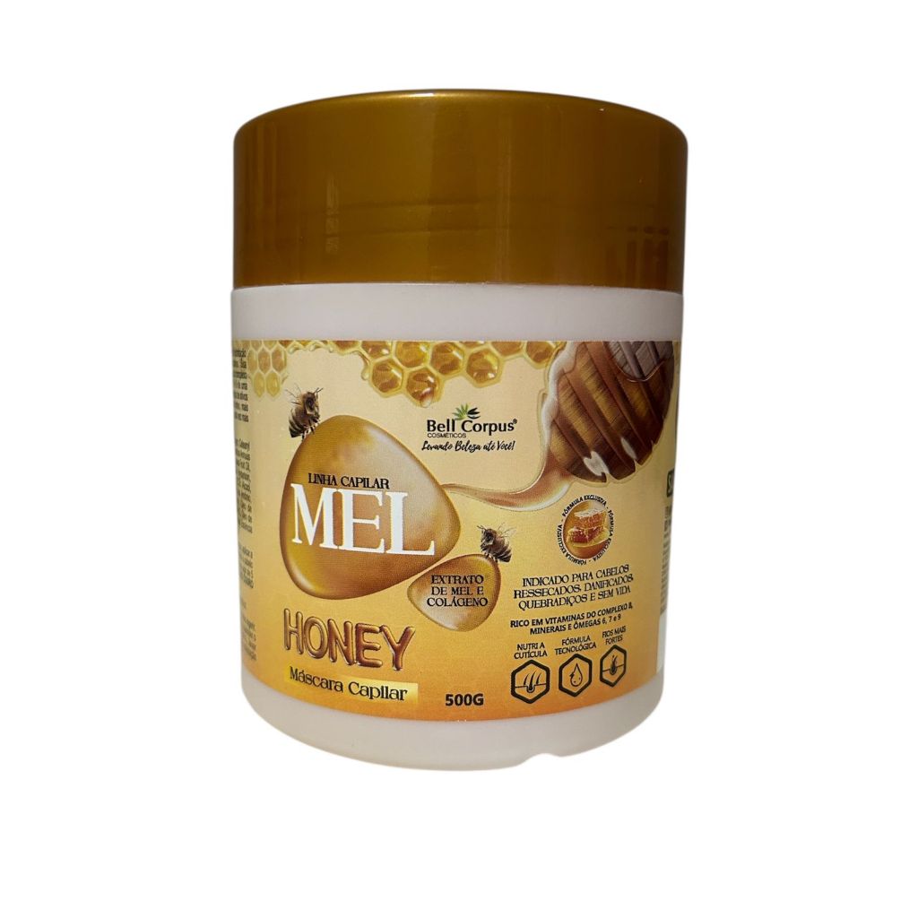 Máscara Mel Hidratação Intensa 500g Bell Corpus - Colágeno e Nutrição
