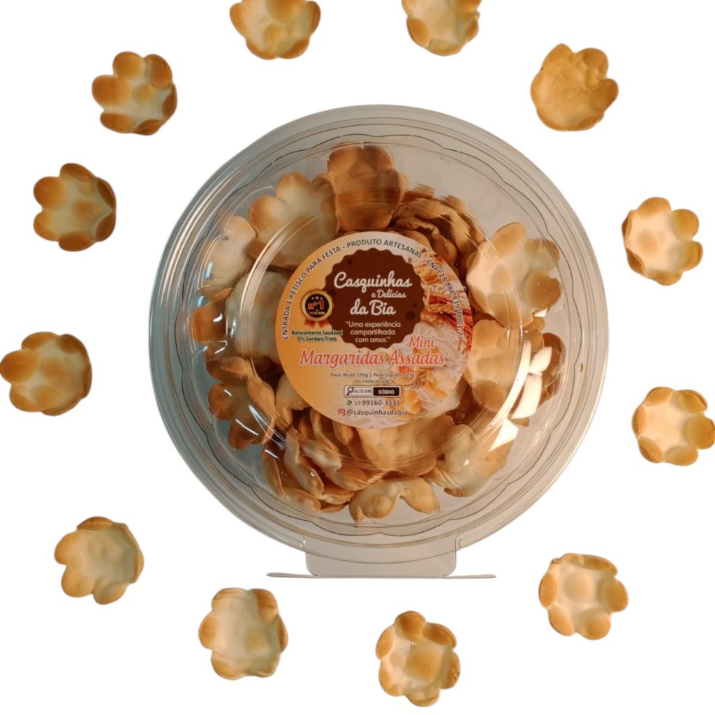 Tartelete Mini Margarida Assada Bia 125g Aprox. 60 Unid. em Oferta na Shopee