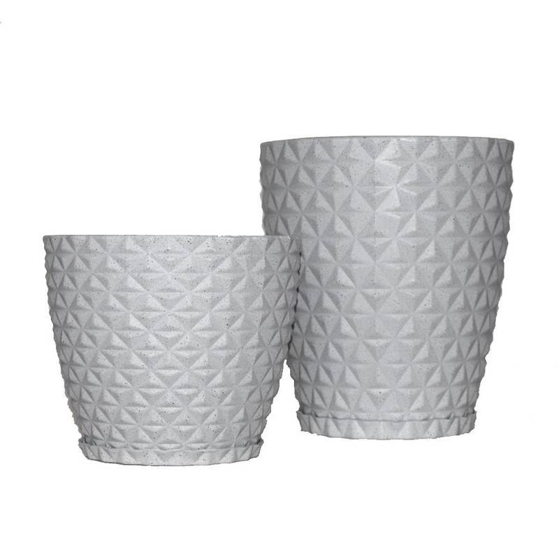 Kit 2 Vasos Polietileno para Plantas Jardim Sala Luxo Coluna Bojo Diamante PP e P em Oferta na Shopee