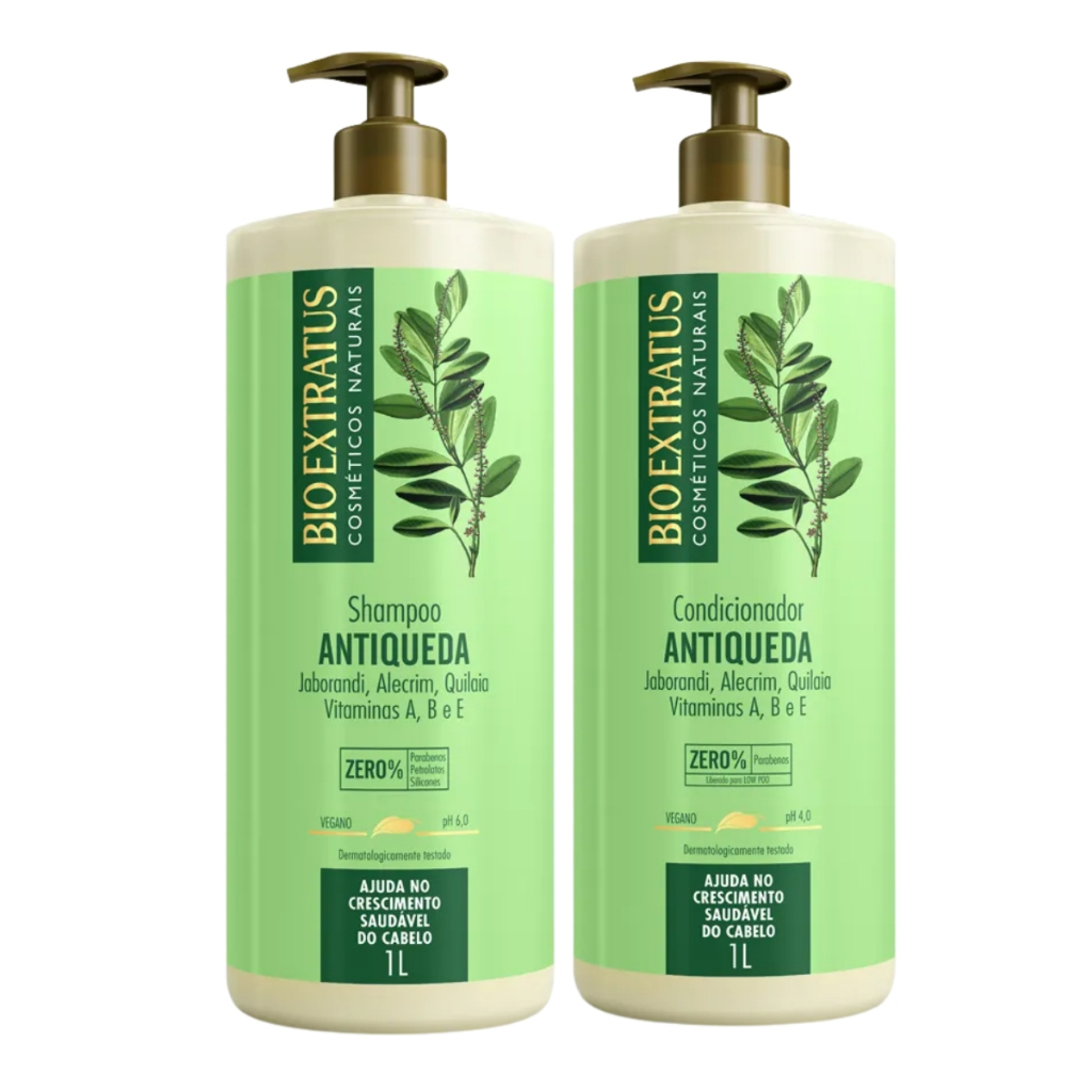 Bio Extratus Jaborandi Antiqueda Shampoo 1 Litro e Condicionador 1 Litro