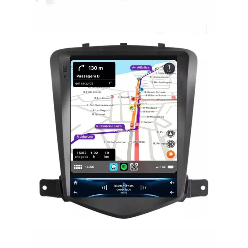 Central multimídia Tesla Android Chevrolet Cruze LT e LTZ 2012 a 2016 CarPlay , Android Auto 4gb+32