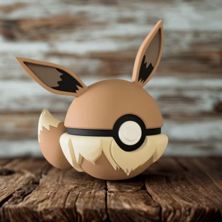 Pokebolas Eevee, Leafeon, Sylveon e Umbreon  – Impressão 3D • Colecionável • PLA Biodegradável • Alta Qualidade