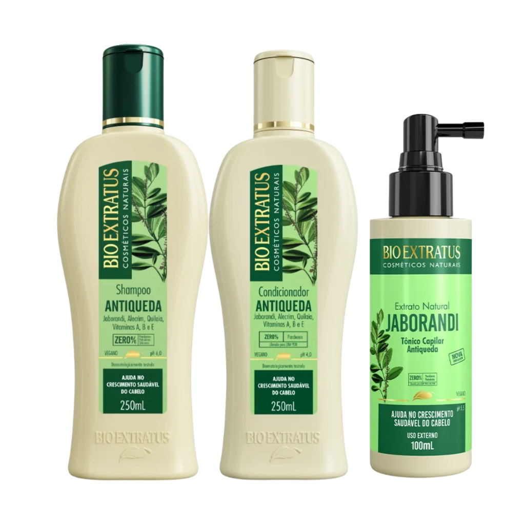 Kit 3 Produtos Bio Extratus Jaborandi Antiqueda Estimulante