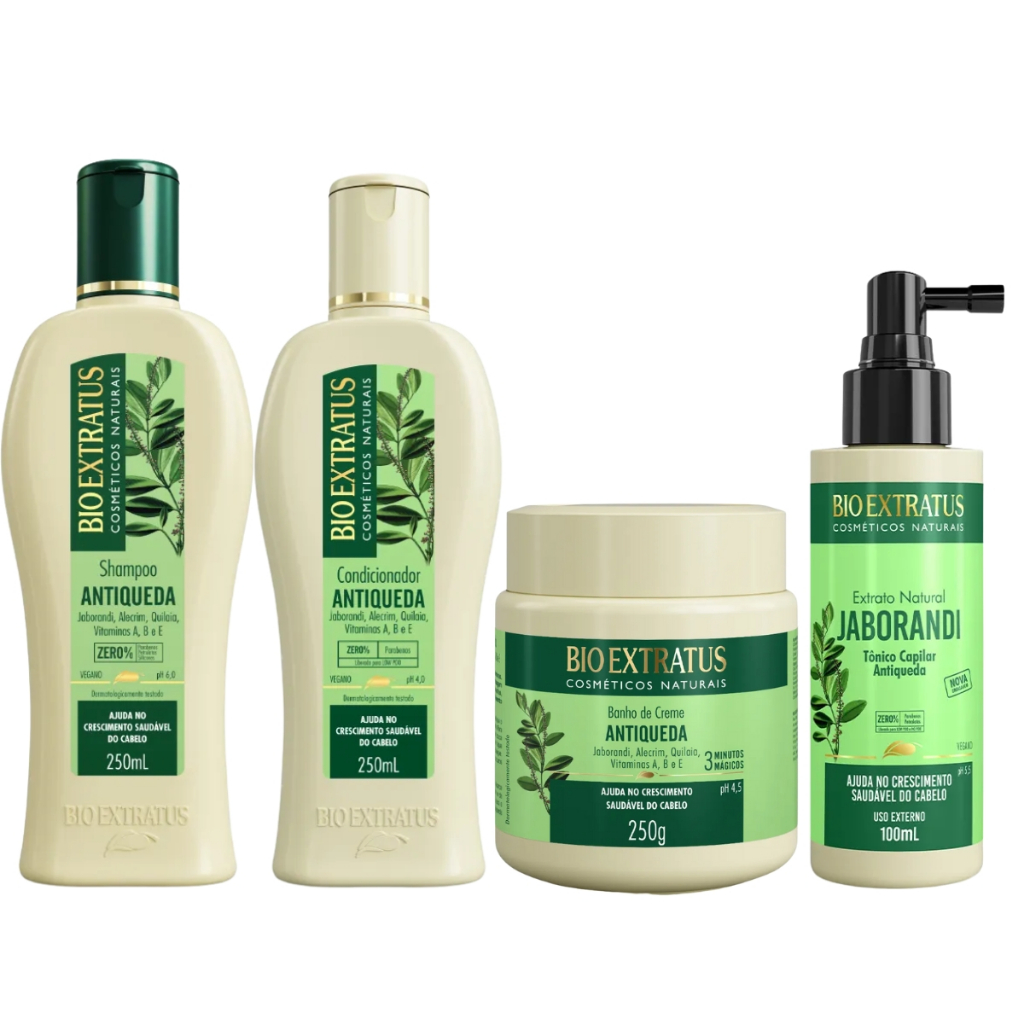 Kit 4 Produtos Bio Extratus Jaborandi Antiqueda Estimulante