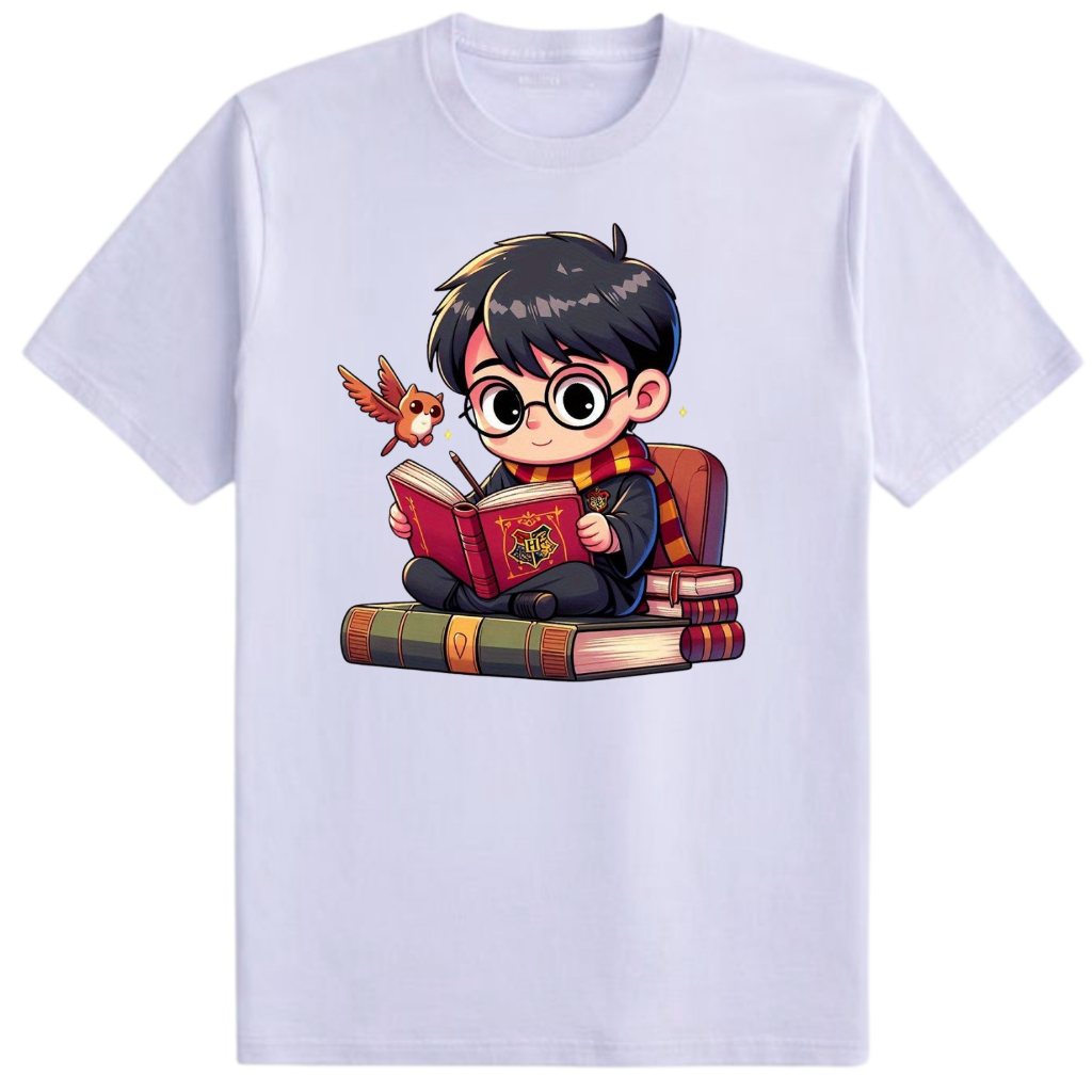 Camiseta Camisa Blusa T-Shirt Harry Potter Hermione Ron Personagem Filme Infantil Estampada Algodão