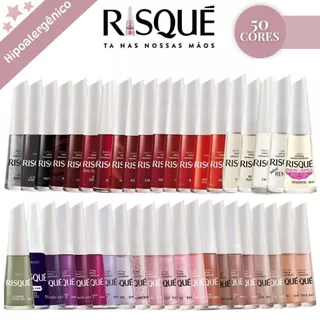 Esmaltes Risqué - kits com 50,40,30 e 20 cores de sua preferencia - Atacado Manicure Pedicure Hipoal
