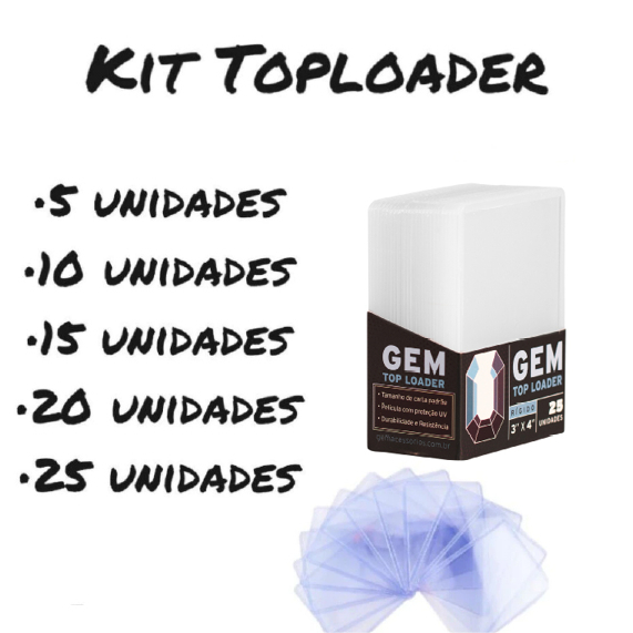 Kit GEM Top Loader Transparente Toploader Pokemon Photocards Tcg - Magic - Yugioh - Kpop Idol