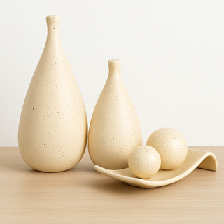 Kit Dupla Vaso Pino Mais Rampa com Esferas Decoração Casa Sala Centro de Mesa