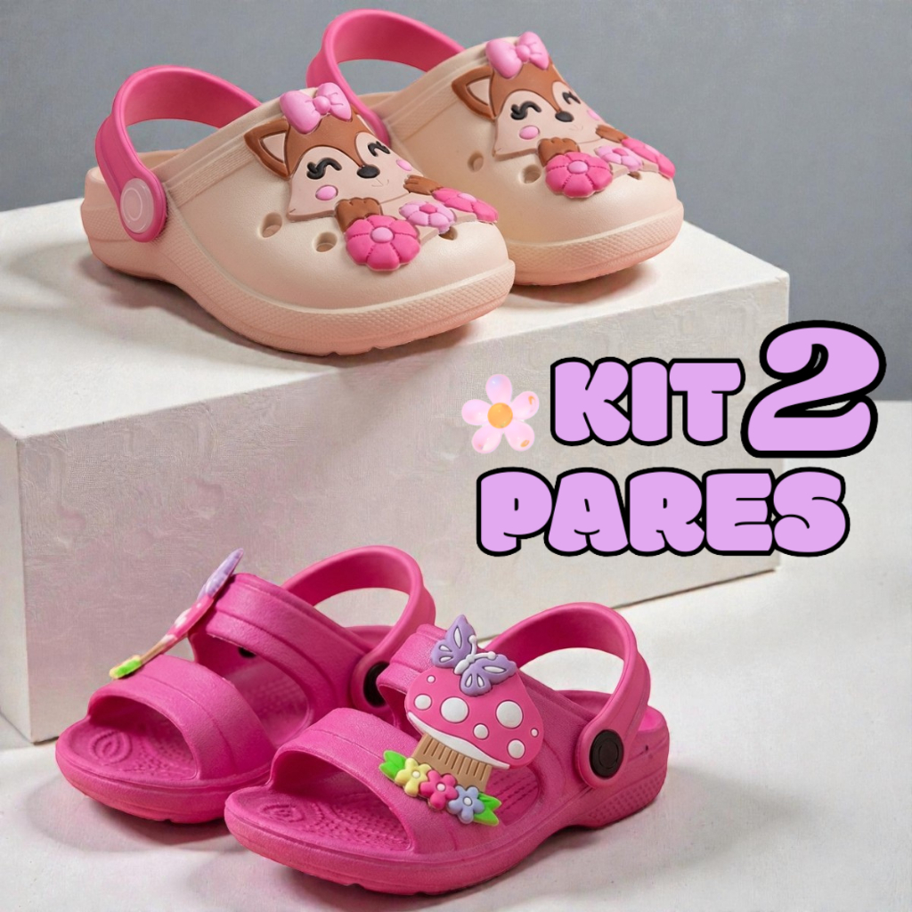 Kit Conjunto 2 Pares Babu Infantil Conjunto Menina Papete Feminina Envio Rápido