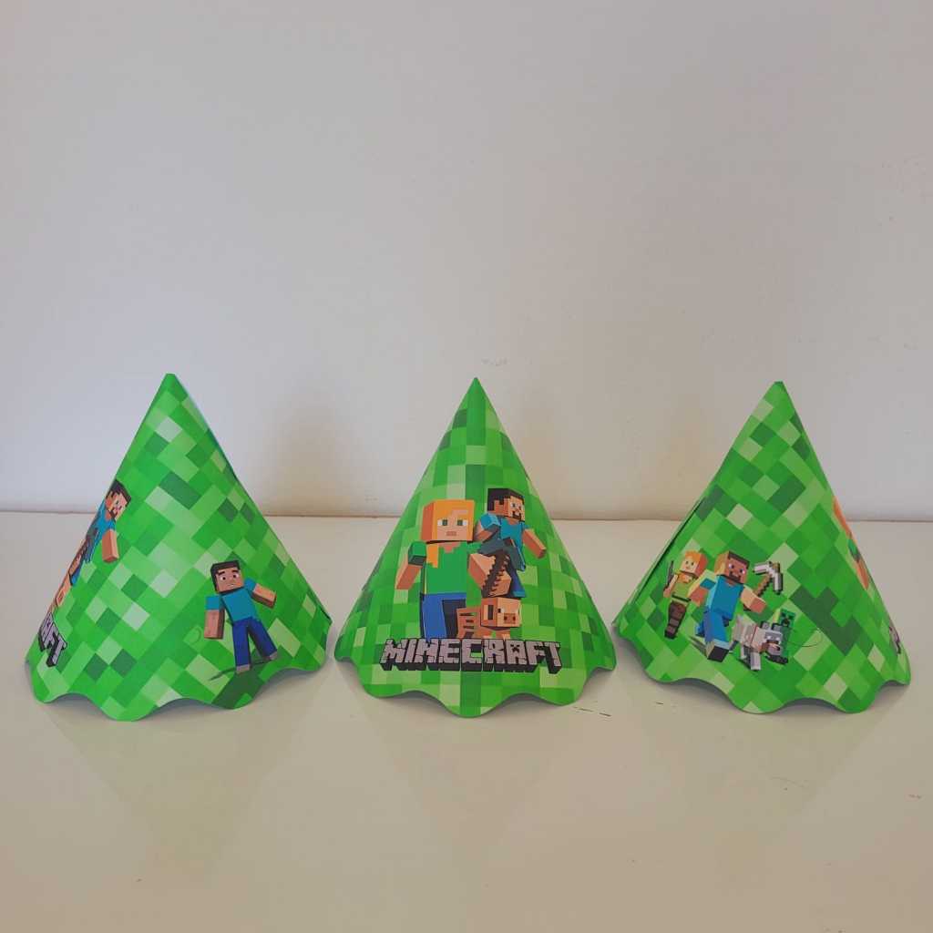 Minecraft Chapéu de Aniversário Festa Infantil em Oferta na Shopee