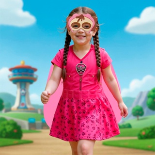 Vestido Infantil Menina Fantasia Skye Patrulha Canina Mascara Feminina Princesa Aniversário Festa em Oferta na Shopee