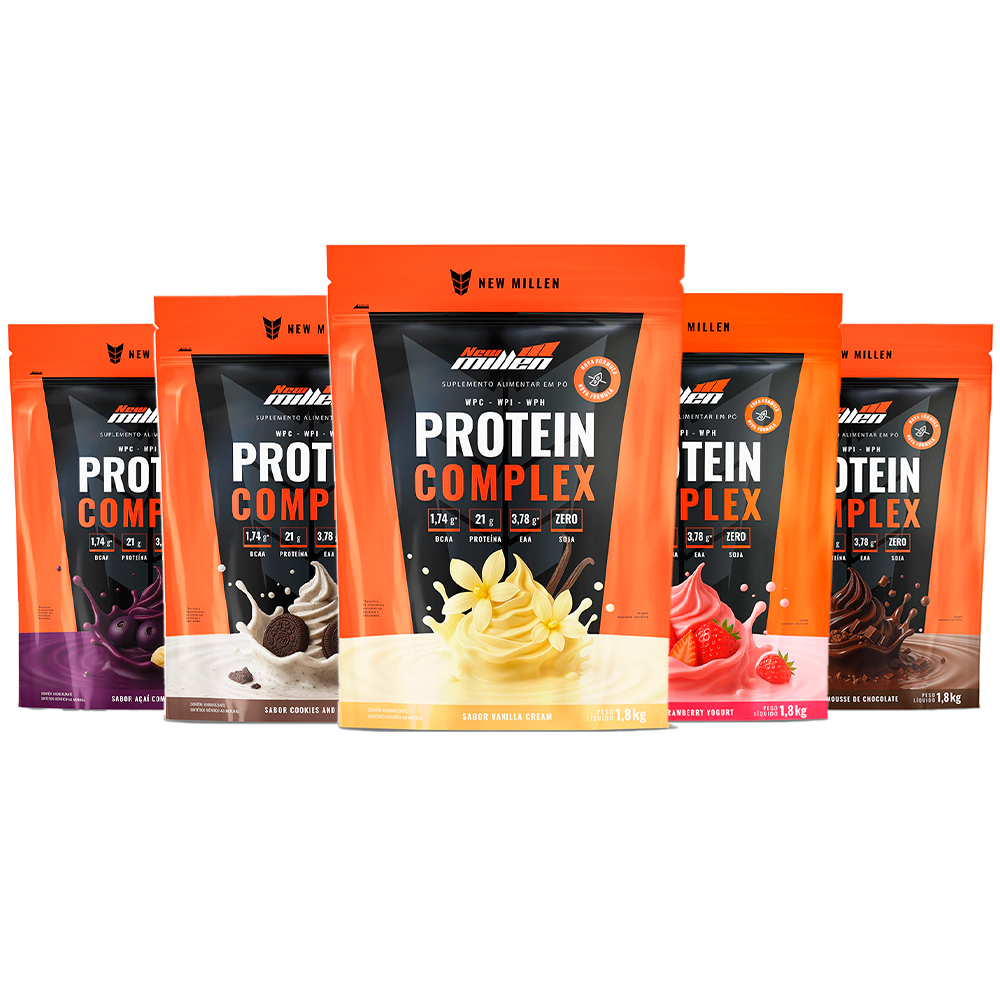 Protein Complex New Millen 1.8kg - Blend Proteica WPI WPC WPH Vários Sabores