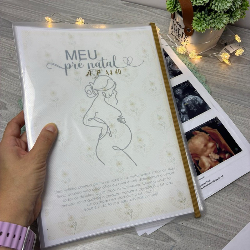 Pasta Pré-Natal Gestante A4 com 40 Plásticos + Divisórias | Organizador de Consultas, Exames e Ultrassons em Oferta na Shopee