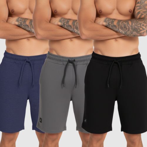 Kit 3 Bermuda Moletom Esporte Com Bolso E Elastico Muito Confortavel