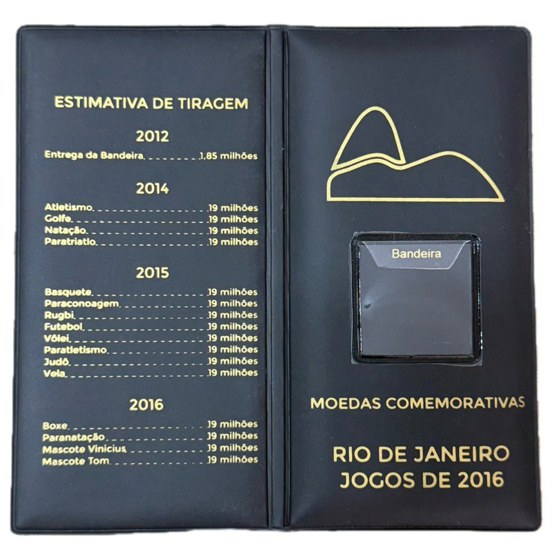 Álbum Carteira para as 17 Moedas das Olimpíadas VAZIO