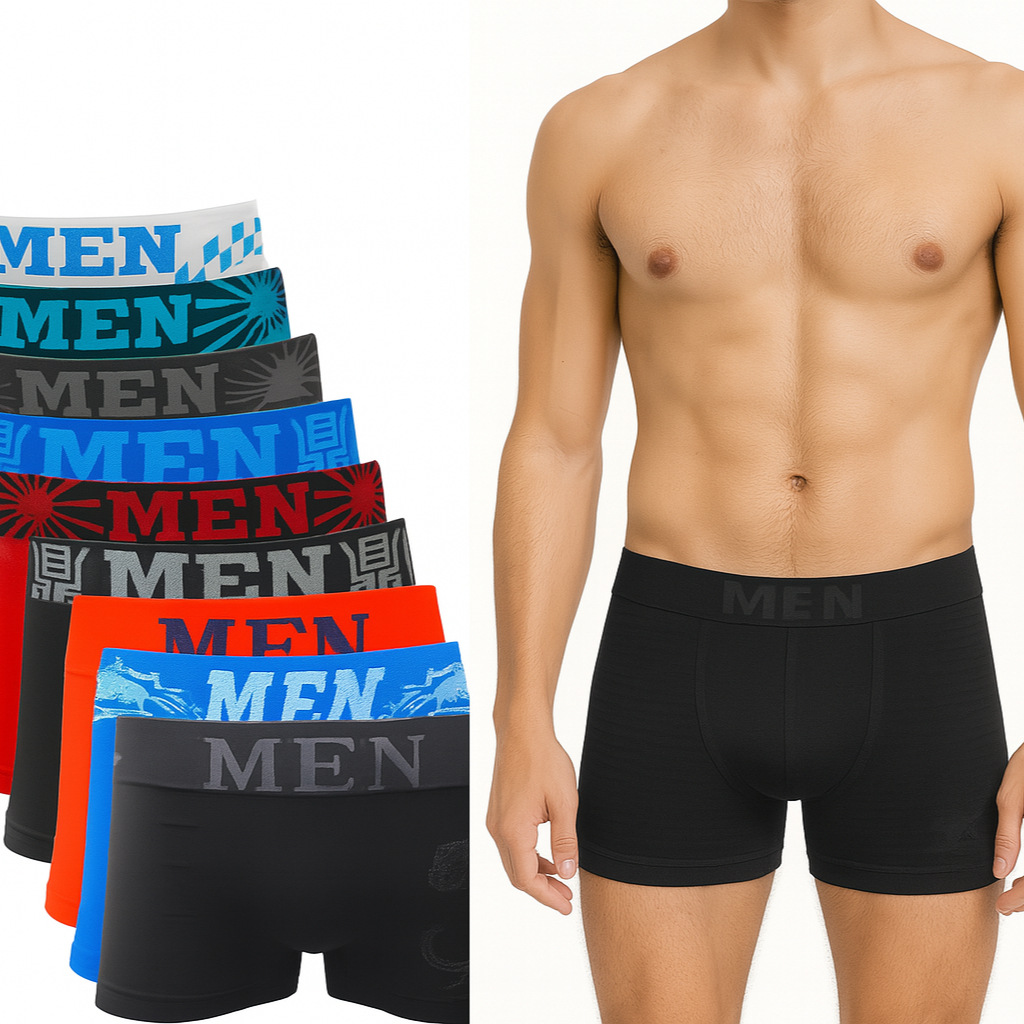 Kit Cuecas Adulto Boxer Microfibra Sem Costura Box em Oferta na Shopee