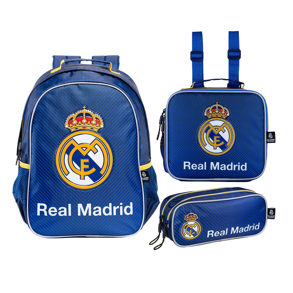 Kit Mochila G Real Madrid Lancheira Estojo Xeryus Lançamento