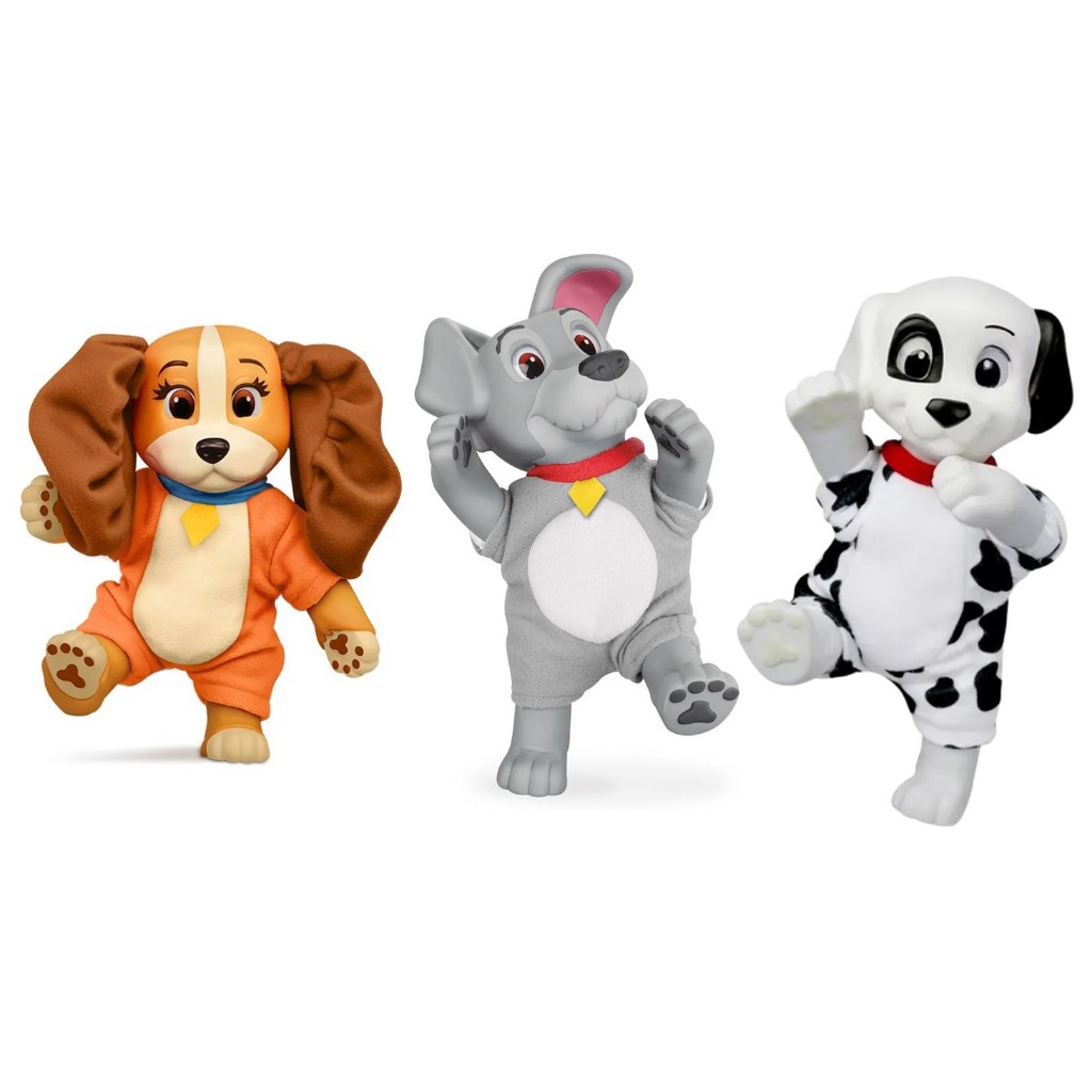 Brinquedo Boneco A Dama e o Vagabundo e Dalmata Coleção Amor de Filhotes  Em Vinil Macio