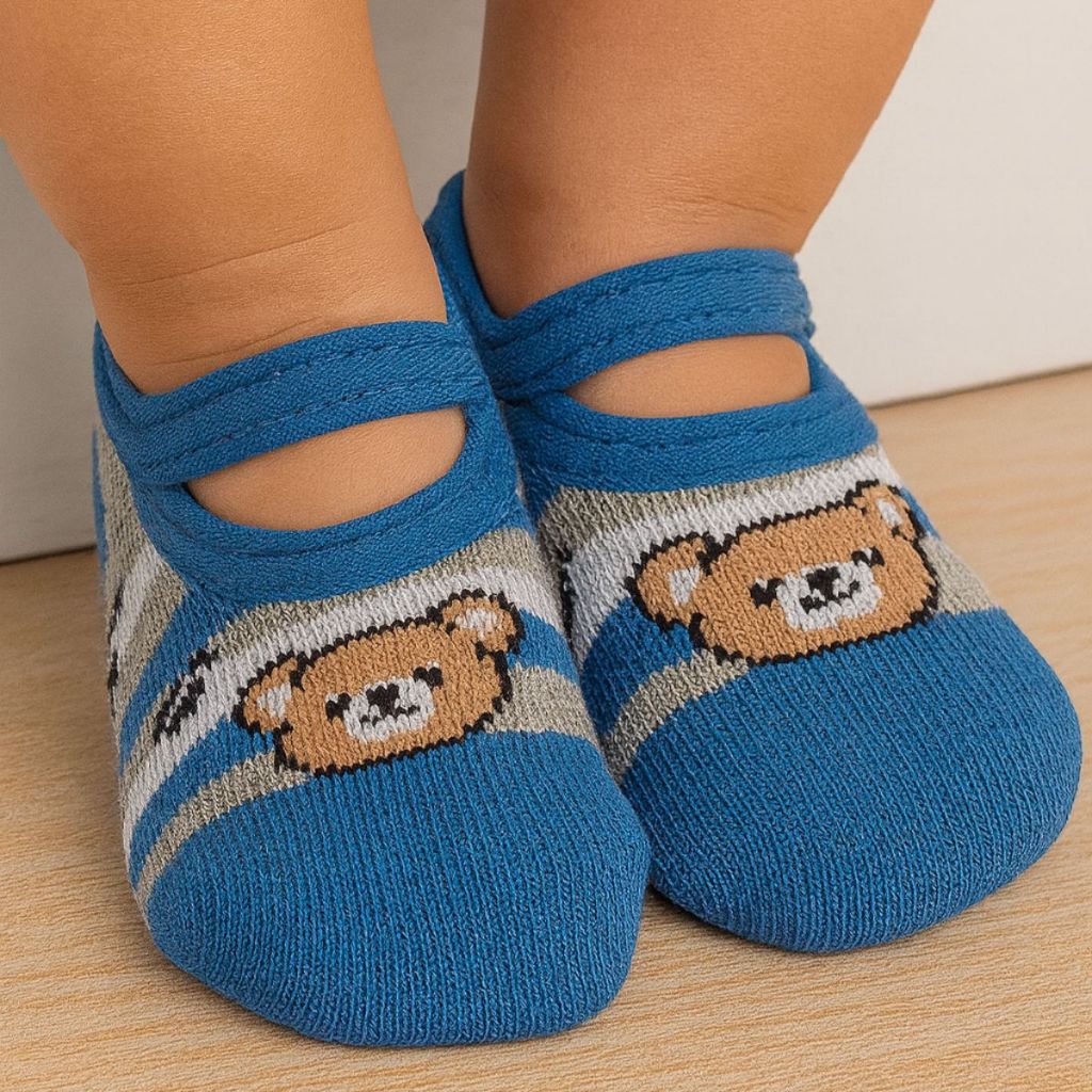 Meia Sapatilha Bebê Antiderrapante Menino Menina Infantil Estampa Bichinho RN Primeiros Passos em Oferta na Shopee