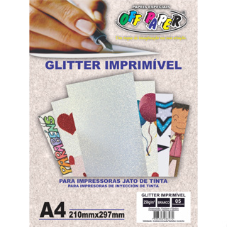 Papel Glitter Imprimível 250g A4 10 Folhas em Oferta na Shopee