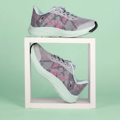 Tênis Infantil Menina Kidy K360 Energy 2 Cinza Leve Macio Esportivo Conforto Anatômico