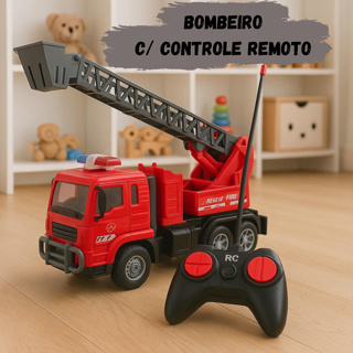 Brinquedo Carrinho de Bombeiro com Controle Remoto Criança Presente Infantil Carrinho em Oferta na Shopee