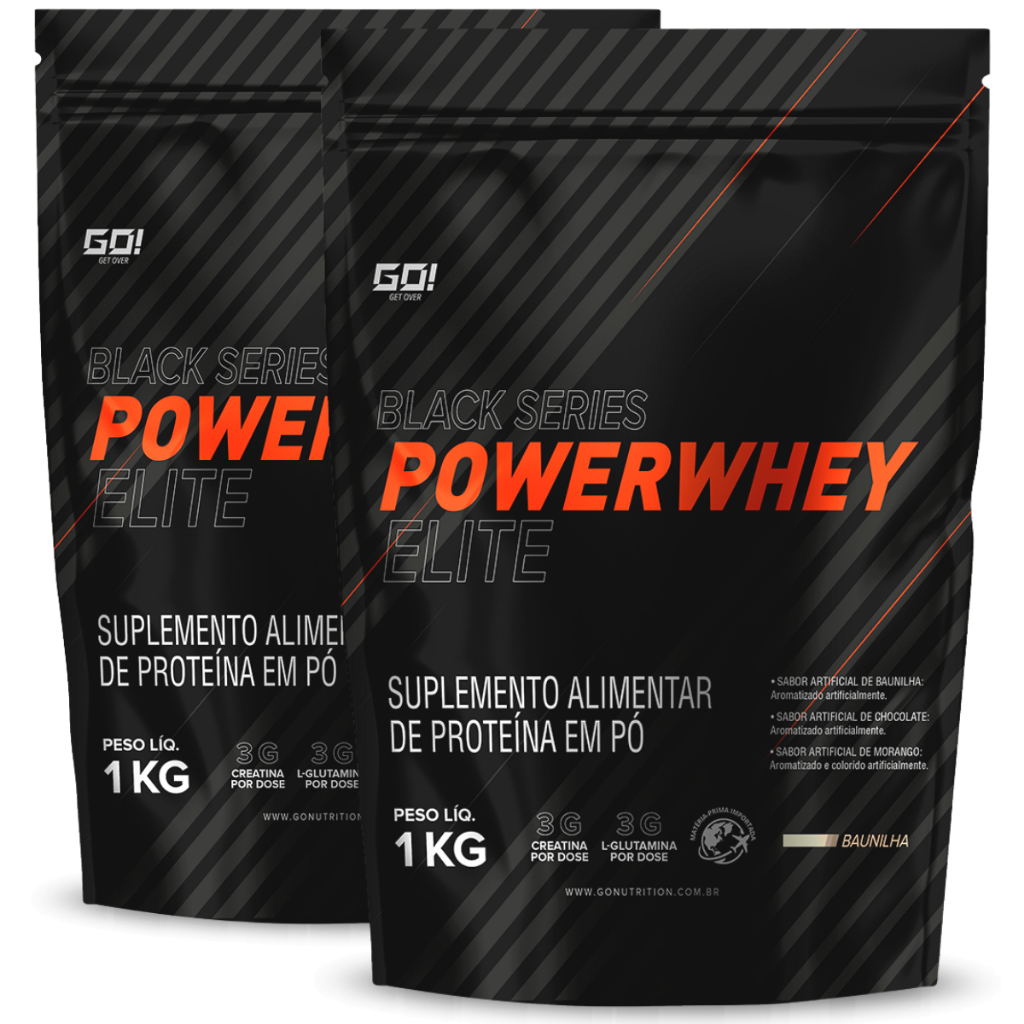 Kit 2 Unidades Black Series Power Whey Elite (80%) Refil 1kg - GO NUTRITION