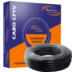 Cabo Para Camera Cftv Externa 4mm 100 metros de Qualidade Coaxial Com Bipolar de Energia 12v