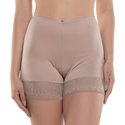 Shorts Bermuda Segunda Pele Modeladora Anágua Renda Cintura Alta Feminina Microfibra Shapewear