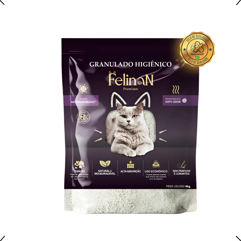 GRANULADO SANITARIO FELINAN 4KG em Oferta na Shopee