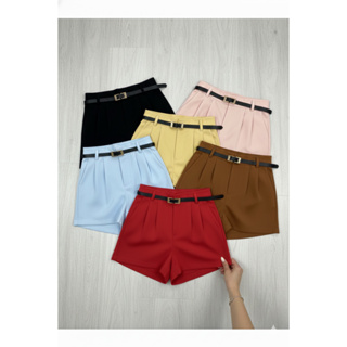 Kit 2 Shorts Alfaiataria Feminino Com Cinto Luxo em Oferta na Shopee