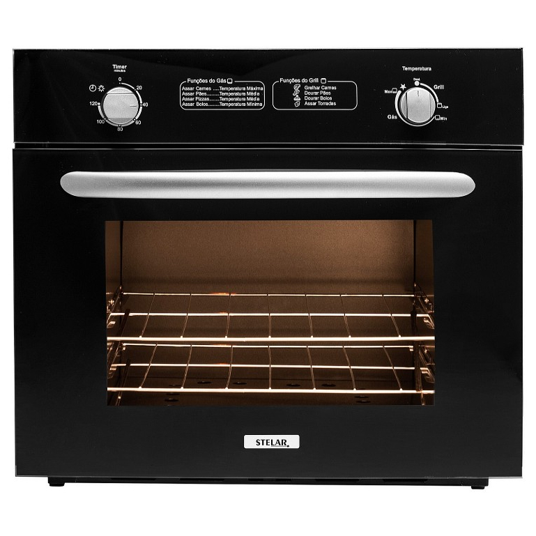 Imagem Forno a Gás de Embutir Stelar Due 55L Preto GLP ou Gás Natural GN