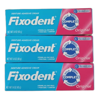 3un X Fixodent Original Médio 39g / 40g - Preço Atacado Revenda ( Três Tubos ) em Oferta na Shopee
