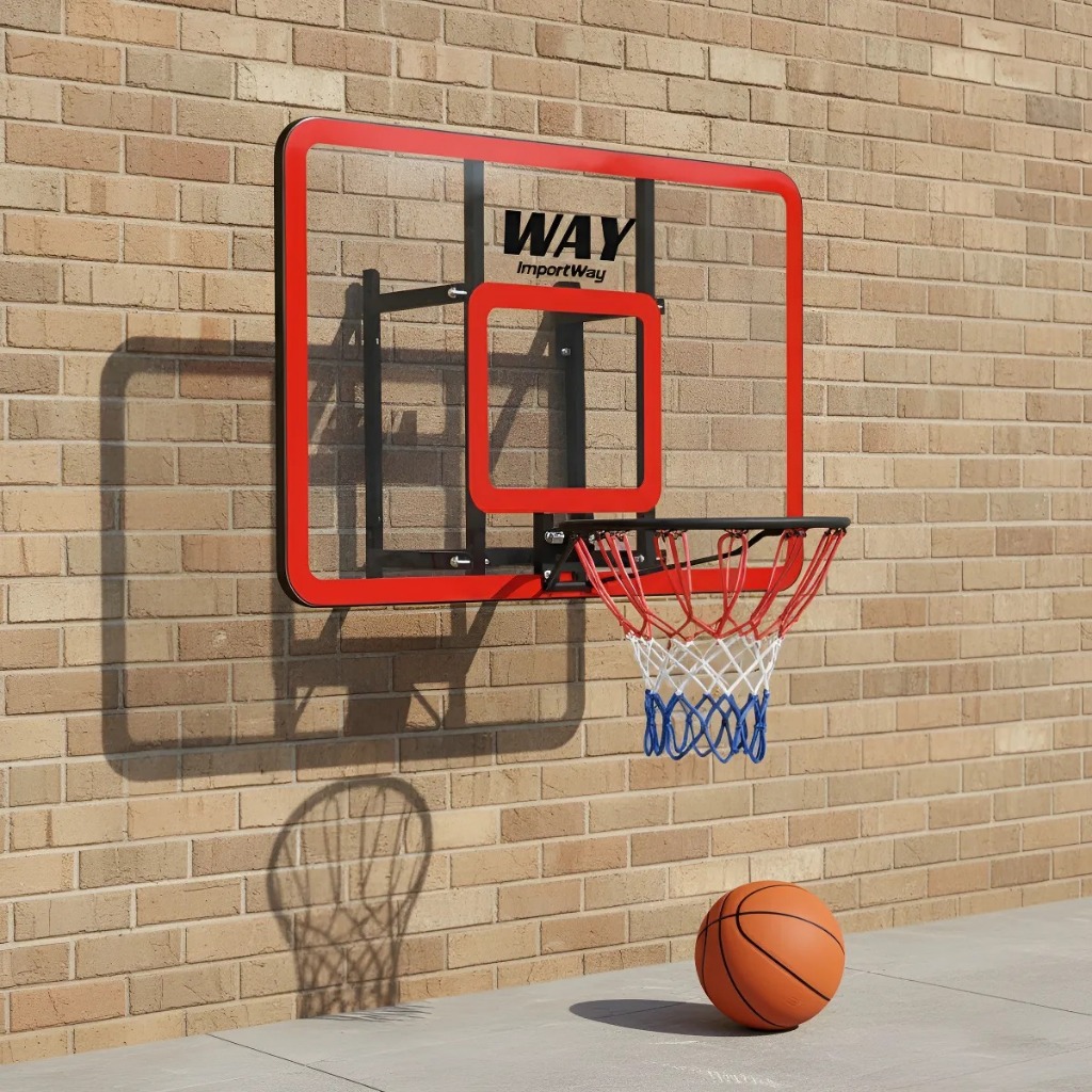 Tabela de Basquete 120x80cm Importway – Aro Completo com Rede Reforçada Rede Durável em Oferta na Shopee