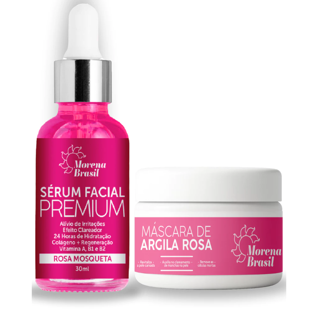 KIT Sérum Rosa Mosqueta + Máscara Hidratante Facial Skin Care | MORENA BRASIL