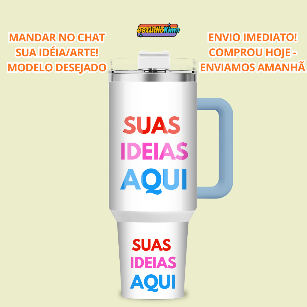 Copão Copo térmico -  Personalizado com a sua arte/nome - Térmico - Envie sua Ideia que a Gente Cria