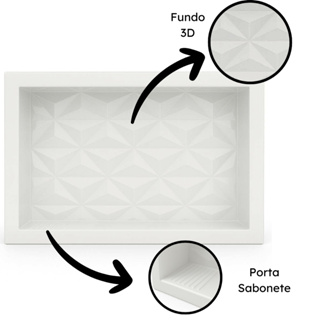 Nicho Banheiro 30x60 Porta Shampoo e Sabonete Embutir Fundo 3d em Oferta na Shopee