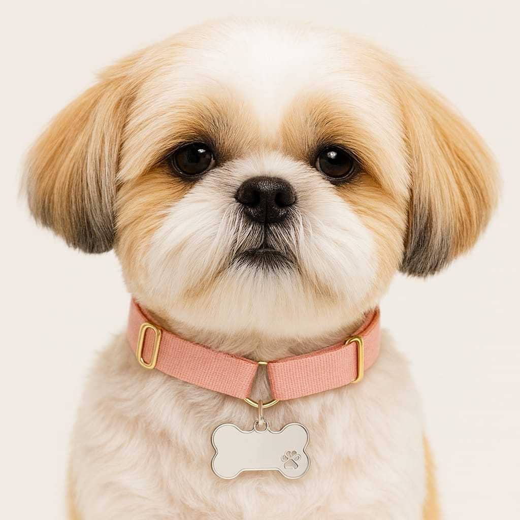 Coleira Colar Pet Placa Inox Personalizada Identificação Cachorro Gato Ajustável Luxo Confortável