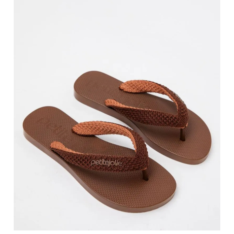 Chinelo Petite Jolie Fresh Crochê Chocolate PJ7766 em Oferta na Shopee