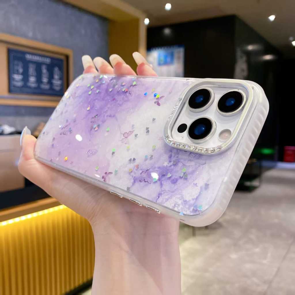 Capa com Strass na Borda da câmera & Glitter para Xiaomi Redmi 15 4G Redmi 15C 4G (JMA)