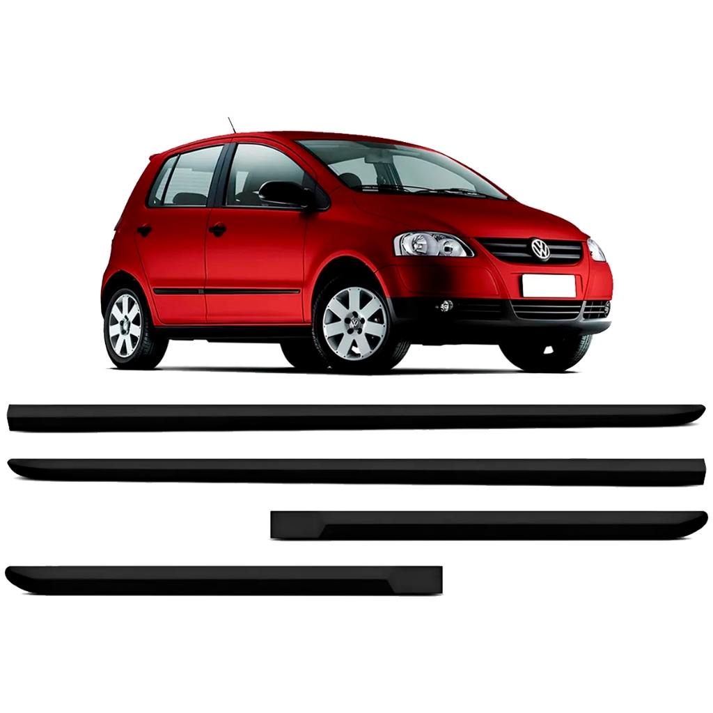 Jogo Friso Lateral Borrachão Fox 4 Portas 2003 a 2010 Preto