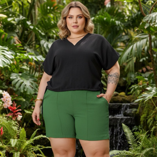 CONJUNTO MÓNIK BLUSA MORCEGO+SHORT, PLUS SIZE – CONFORTO, ESTILO E MODELAGEM PERFEITA! em Oferta na Shopee