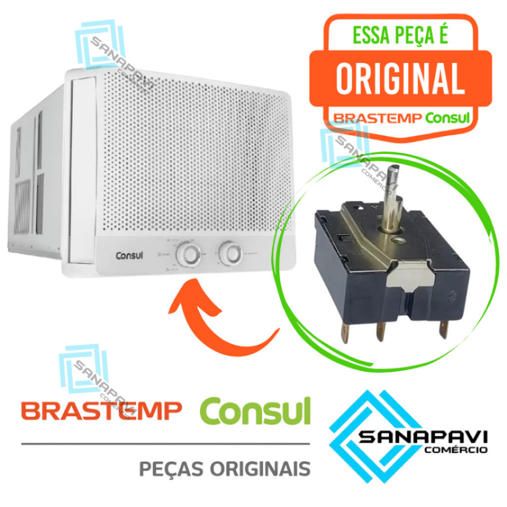 Chave Seletora W11037252 Ar condicionado Consul Ccb07e Ccb10e Original