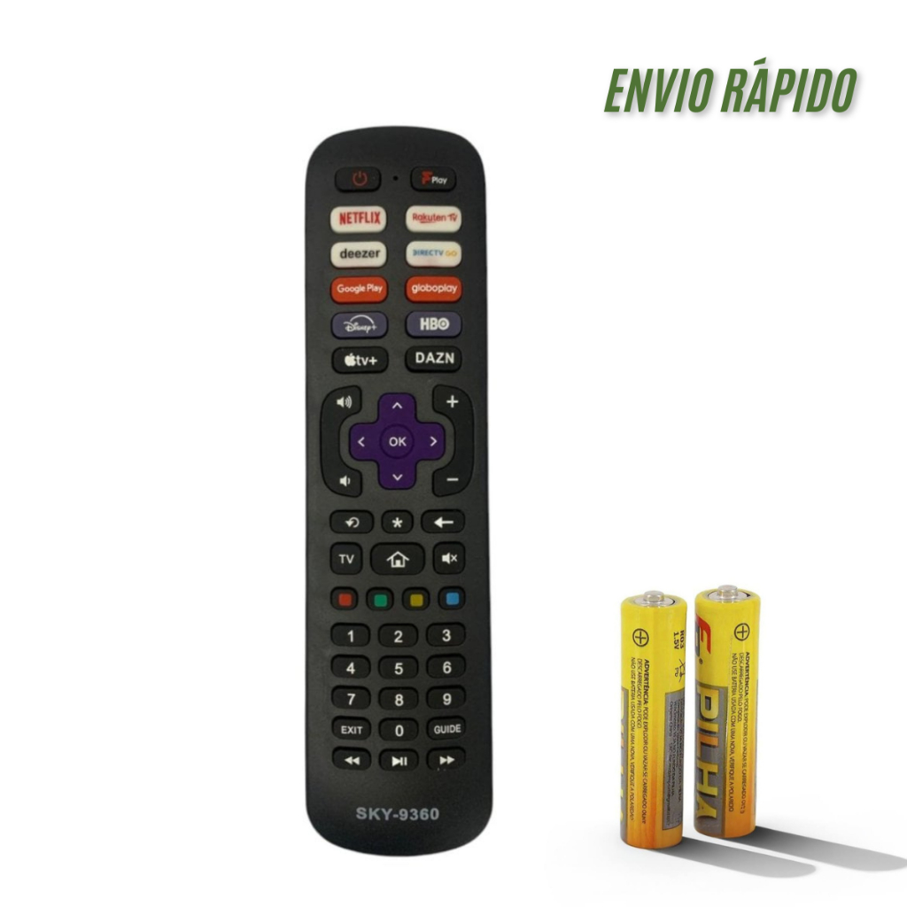 Controle Remoto Universal TV's  Roku  Netflix/Rakuten/Deezer/Directv/Google Play/Globoplay/Disney